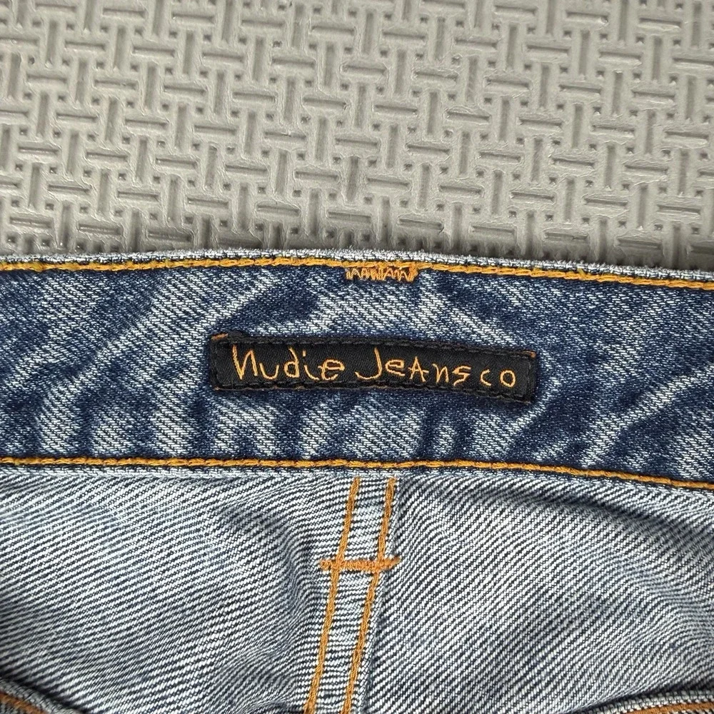 Nudie Gritty Jackson Jeans Mens Sz 31x28 Fit 33x28 Blue Slim Straight Denim